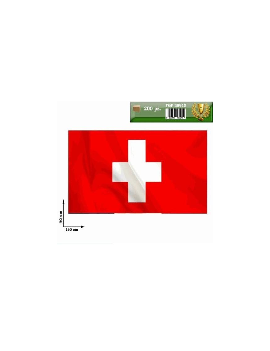 BANDIERA DEI MONDIALI 150x90 CM DELLA SVIZZERA CON ASTA