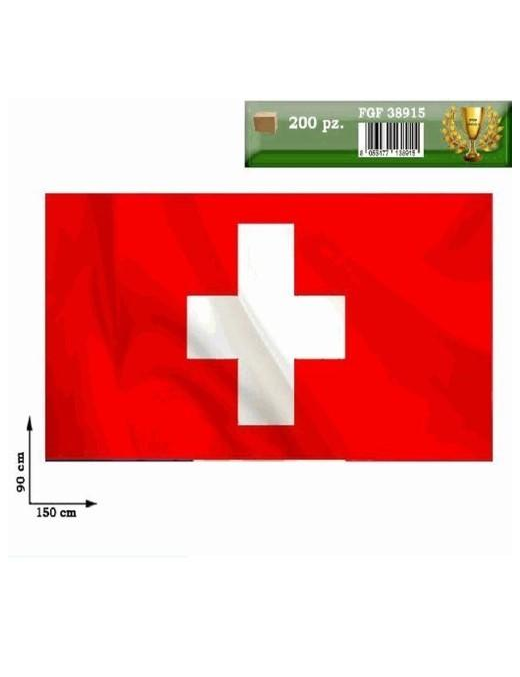 BANDIERA DEI MONDIALI 150x90 CM DELLA SVIZZERA CON ASTA
