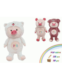 MAIALE IN PELUCHE CON CAPPUCCIO 35 CM