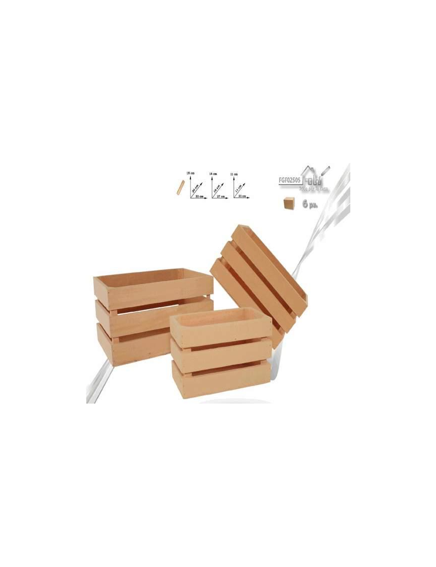 3-PIECE ORANGE WOODEN BOXES