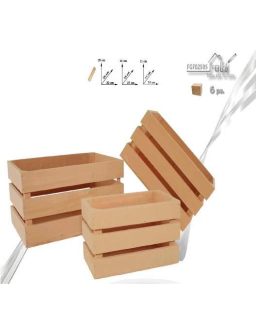 CASSETTE LEGNO ARANCIO 3 PEZZI