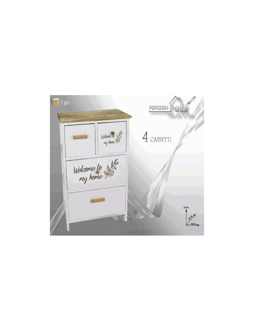 BICOLORE MOBILETTO 50x32x69 CENTIMETRI 4 CASSETTI