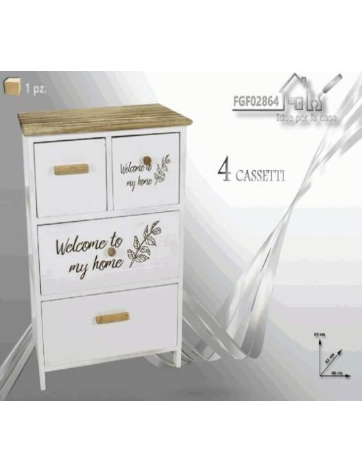 BICOLORE MOBILETTO 50x32x69 CENTIMETRI 4 CASSETTI