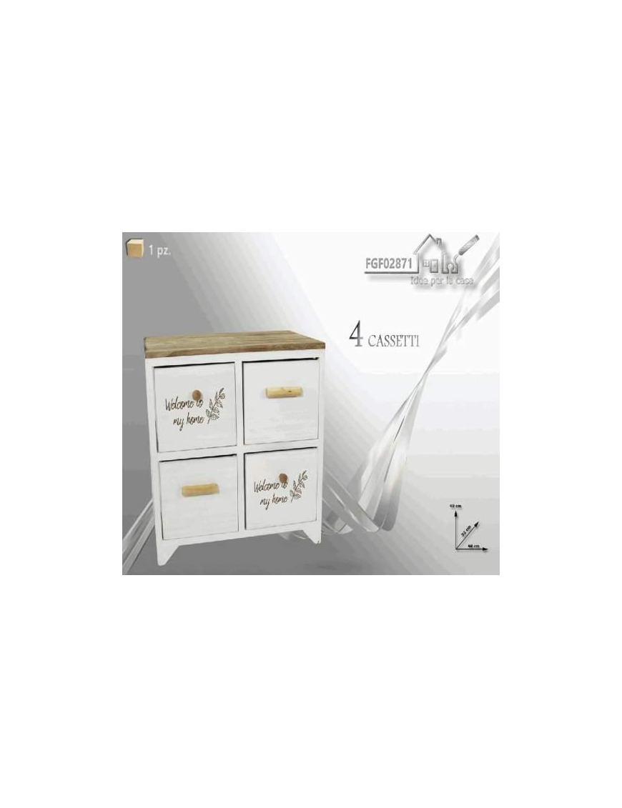 BICOLORE MOBILETTO 48x32x49 CENTIMETRI 4 CASSETTI