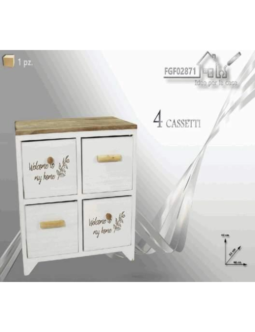 TWO-TONE CABINET 48x32x49 CENTIMETERS 4 DRAWERS