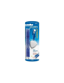 TRATTO 2 PENNE CANCELLABILI BLU+GOMMA