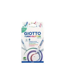 GIOTTO TURBO GLITTER 8 PEZZI PASTEL