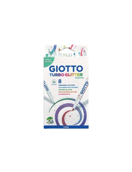 GIOTTO TURBO GLITTER 8 PEZZI PASTEL