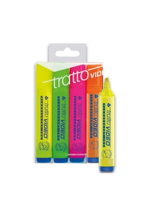 TRATTO VIDEO EVIDENZIATORE ASSORTITO 4 PEZZI