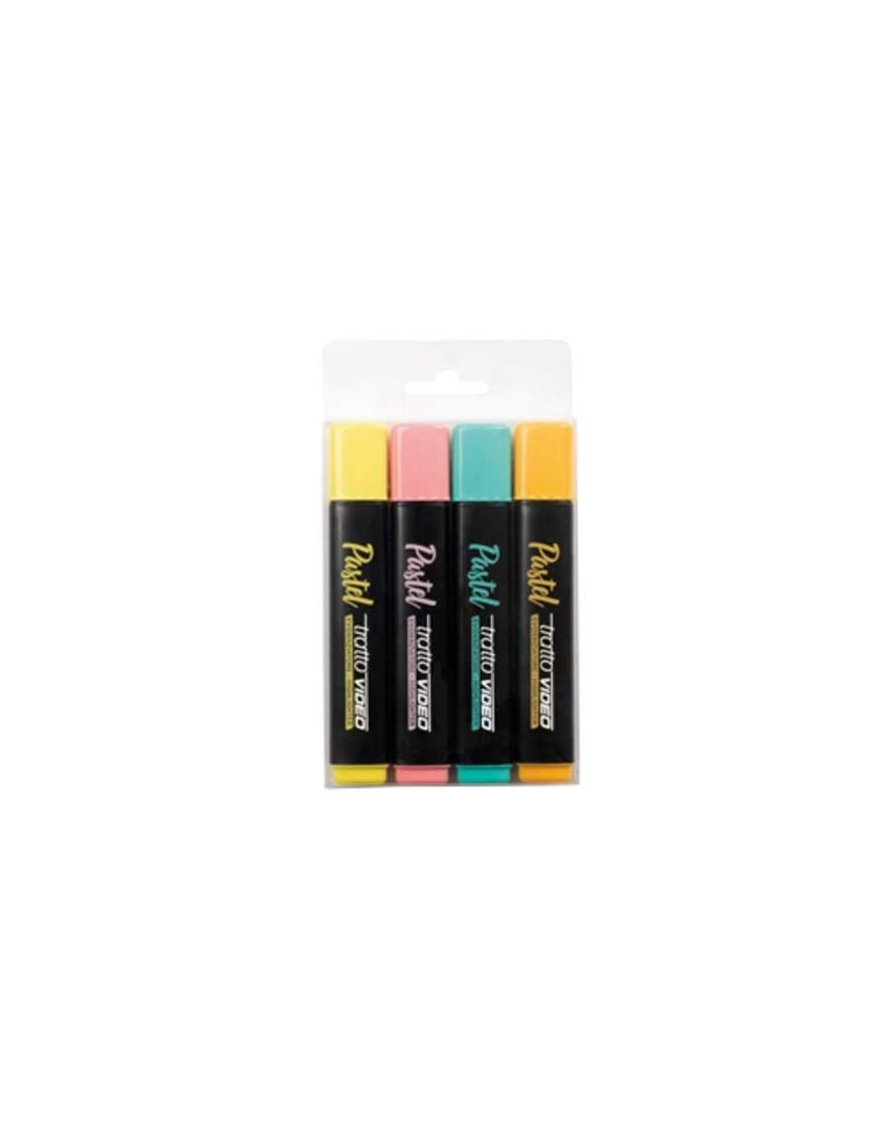 TRATTO VIDEO EVIDENZIATORE PASTEL 4 PEZZI