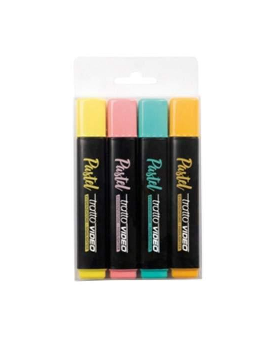 TRATTO VIDEO EVIDENZIATORE PASTEL 4 PEZZI