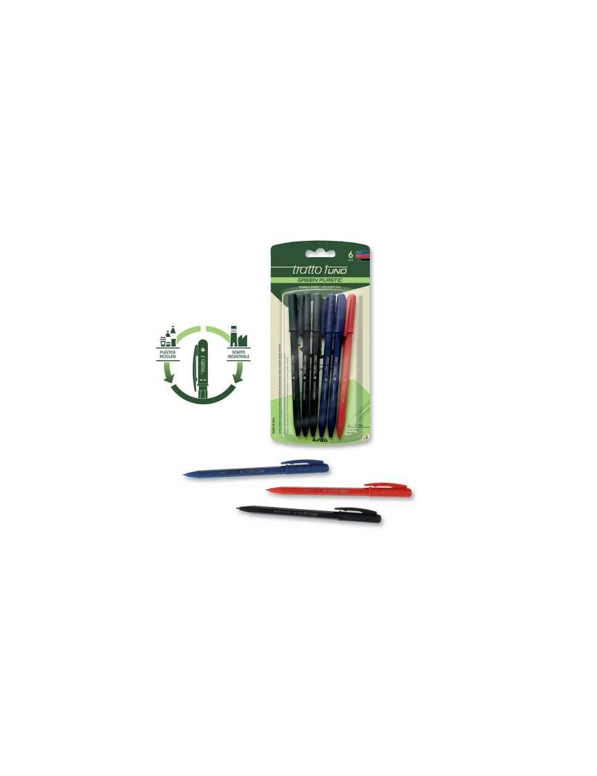 STRAIGHT BALLPOINT PEN 6 PIECES