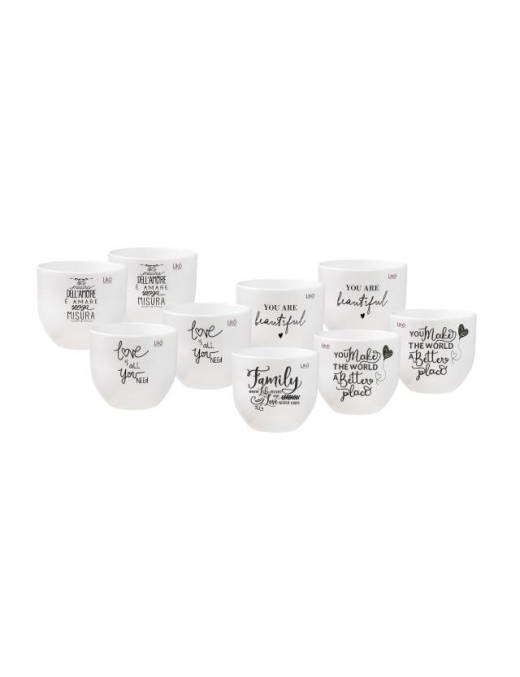 CASPO' WHITE CON FRASI diametro 13cm h 11,5cm