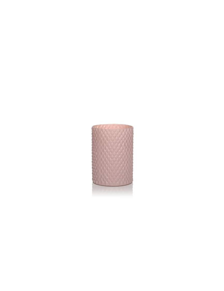 BASIC SETA ROSA VASO CILINDRO d15 h20