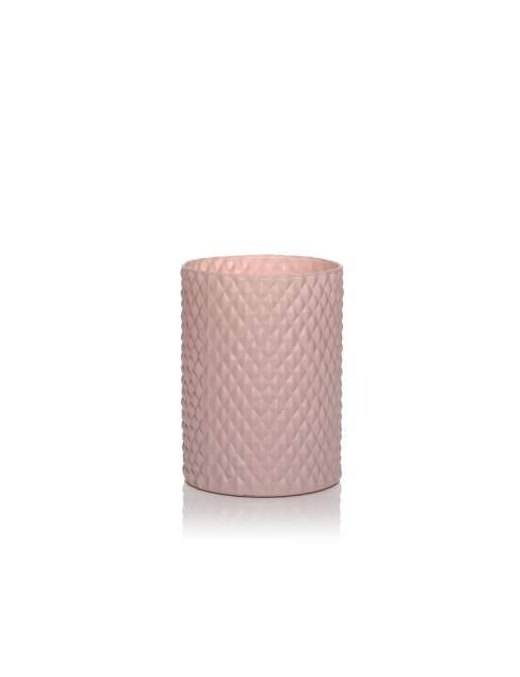 BASIC SETA ROSA VASO CILINDRO d15 h20