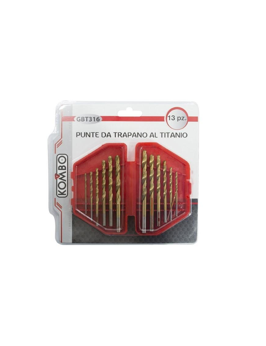 PUNTE TRAPANO 13 PEZZI AL TITANIO