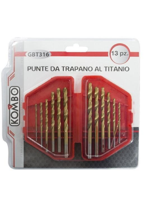 PUNTE TRAPANO 13 PEZZI AL TITANIO