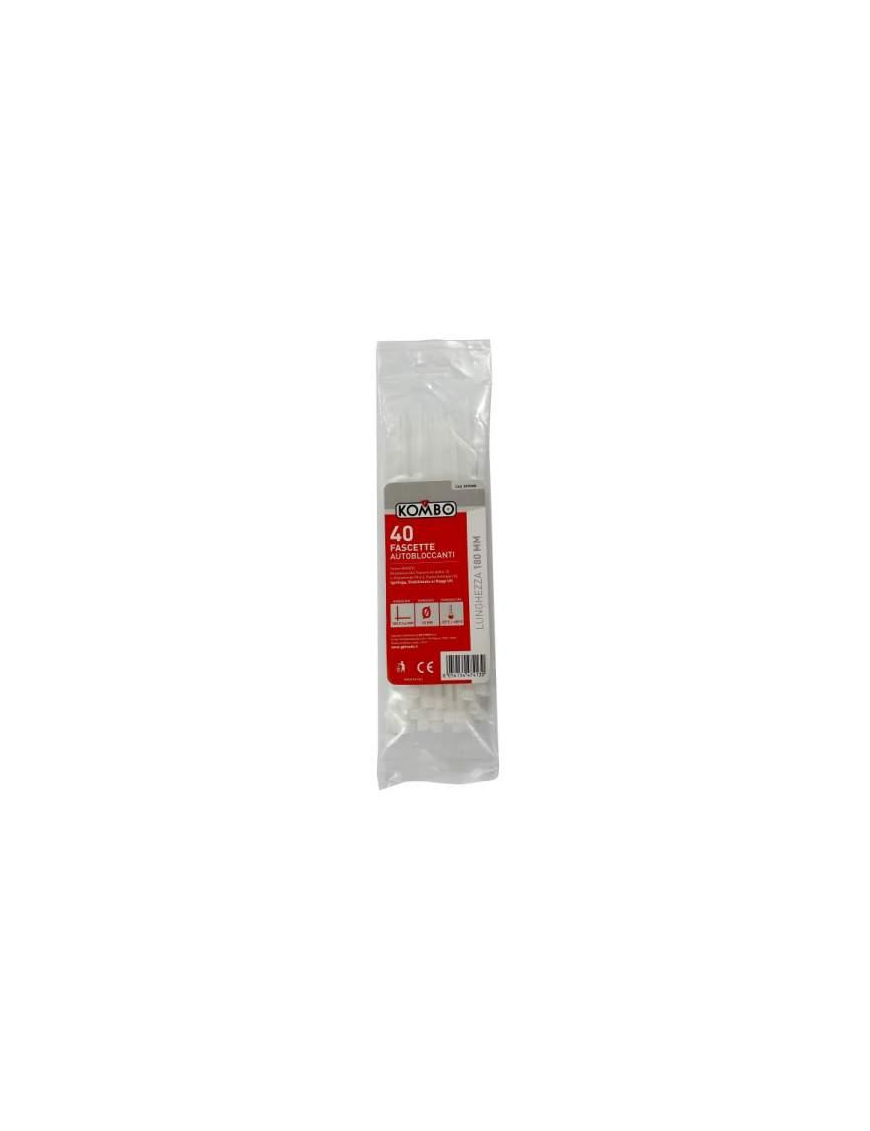FASCETTE BIANCHE 3,6x180 MILLIMETRI 40 PEZZI
