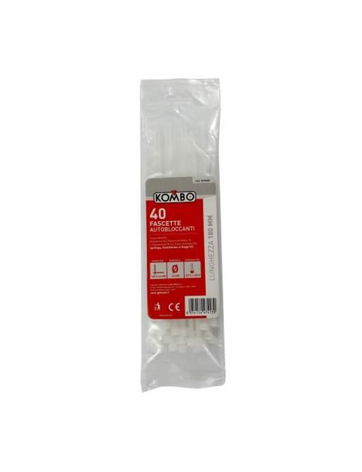 WHITE TIES 3.6x180 MM 40 PIECES