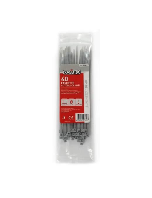 FASCETTE GRIGIE 3,6x180 MILLIMETRI 40 PEZZI