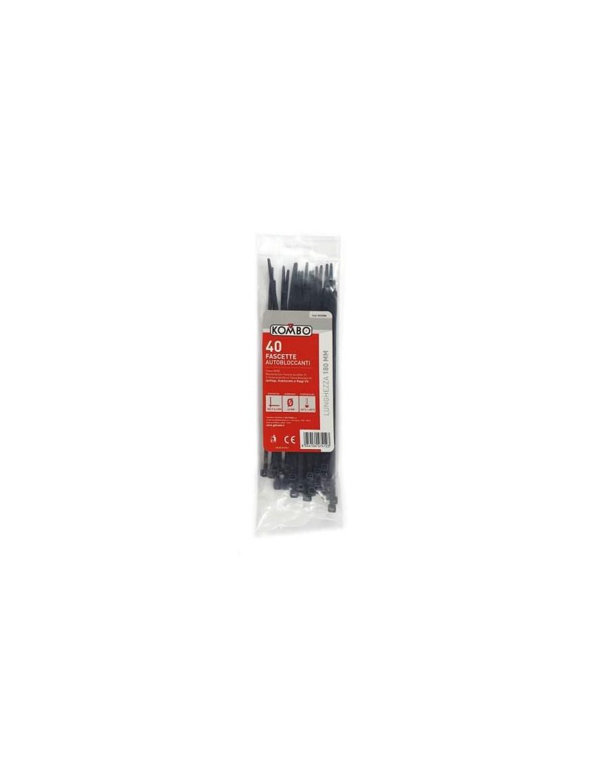 FASCETTE NERE 3,6x180 MILLIMETRI 40 PEZZI