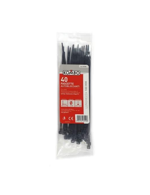 FASCETTE NERE 3,6x180 MILLIMETRI 40 PEZZI