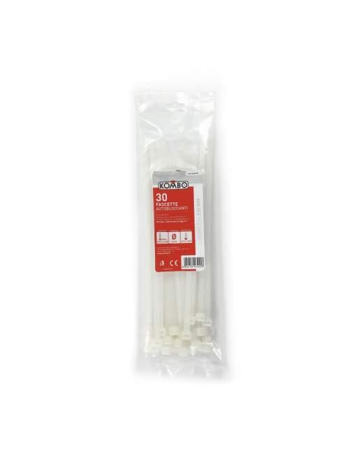 WHITE TIES 7.6x250 MM 30 PIECES