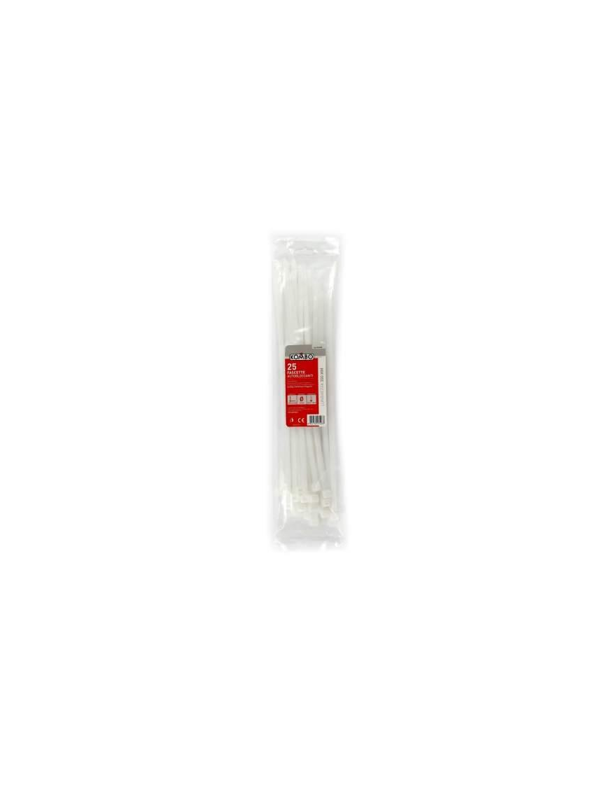 FASCETTE BIANCHE 7,6x350 MILLIMETRI 25 PEZZI