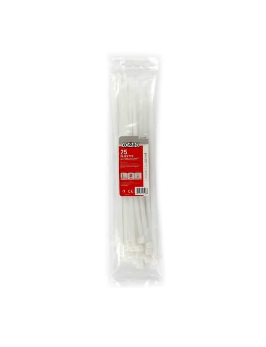 WHITE TIES 7.6x350 MM 25 PIECES