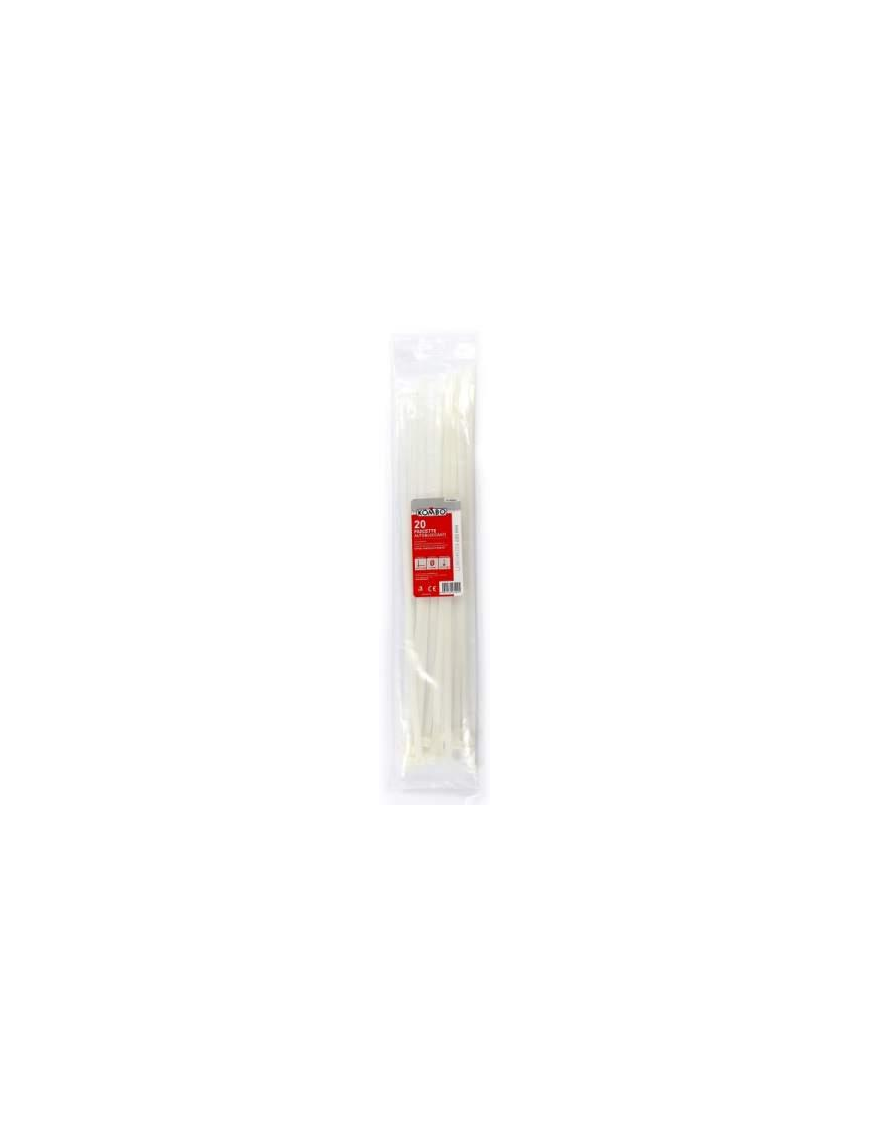FASCETTE BIANCHE 7,6x450 MILLIMETRI 20 PEZZI