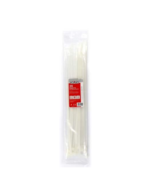 WHITE TIES 7.6x450 MM 20 PIECES