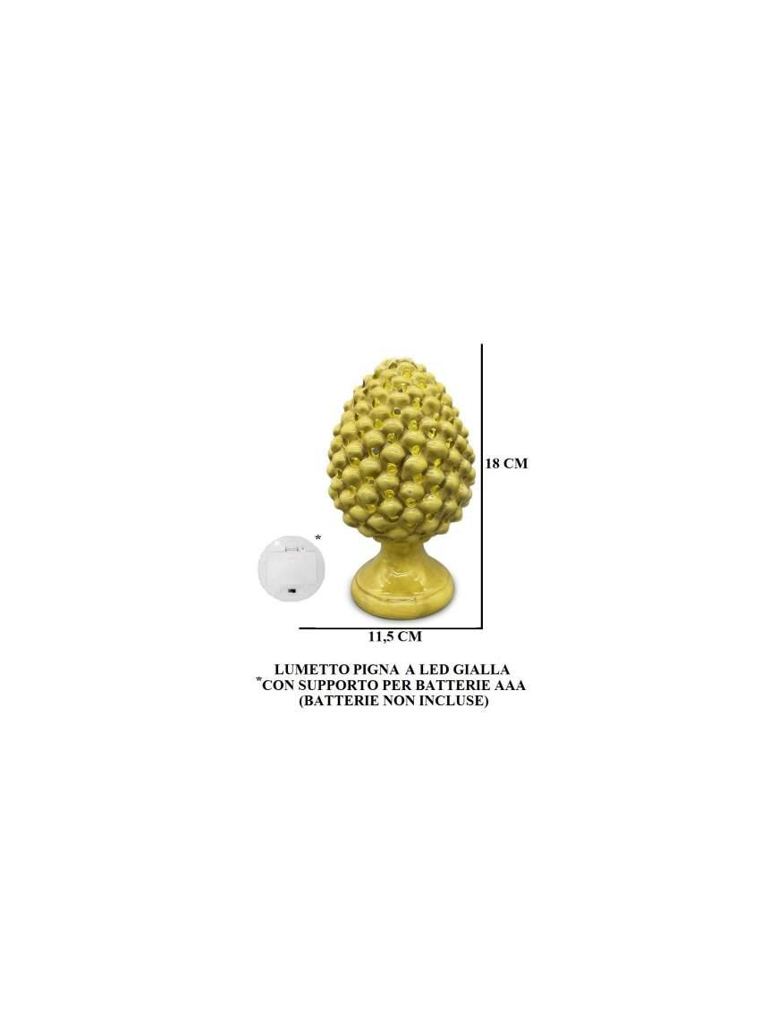 YELLOW PINE CONE LAMP 18 CM