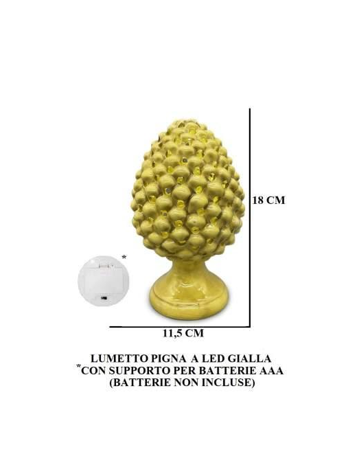 YELLOW PINE CONE LAMP 18 CM