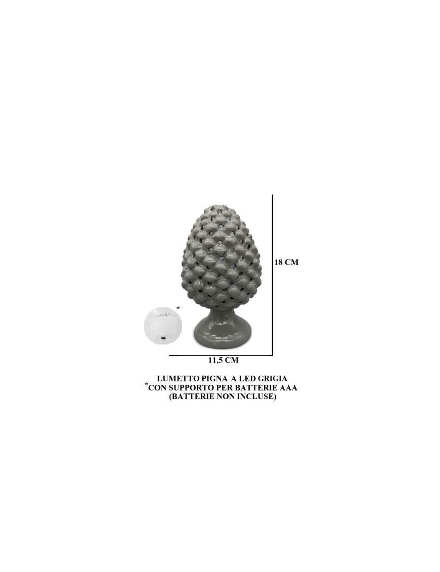 GRAY PINE CONE LAMP 18 CENTIMETERS