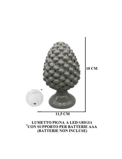 GRAY PINE CONE LAMP 18 CENTIMETERS