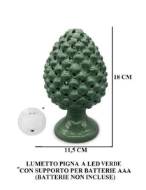 GREEN PINE CONE LAMP 18 CENTIMETERS