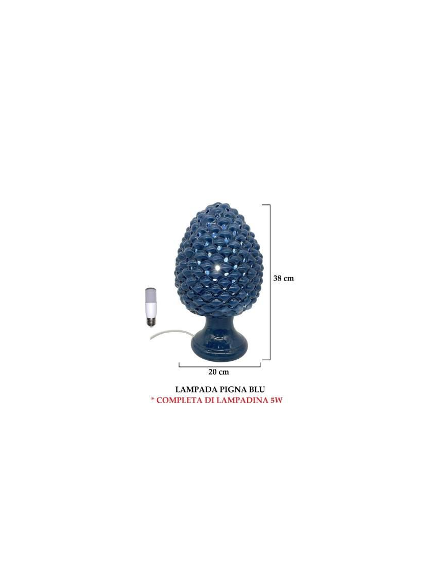 BLUE PINE CONE LAMP 38 CENTIMETERS