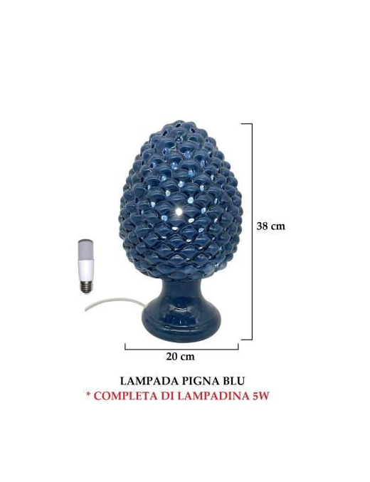 BLUE PINE CONE LAMP 38 CENTIMETERS