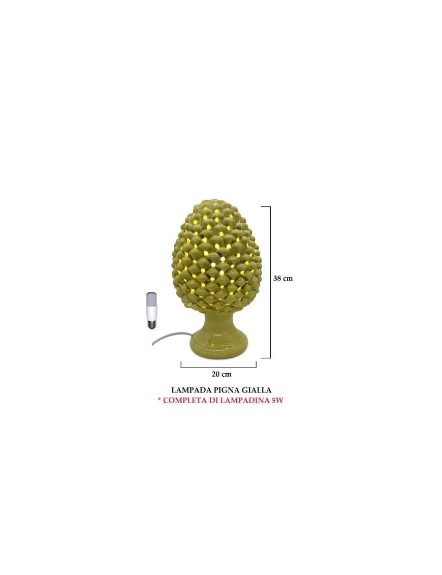 YELLOW PINE CONE LAMP 38 CM