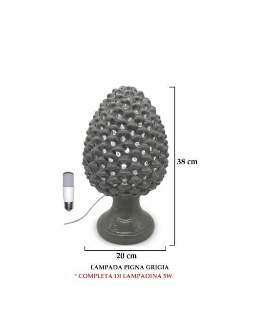 PIGNA GRIGIO LAMPADA 38 CENTIMETRI