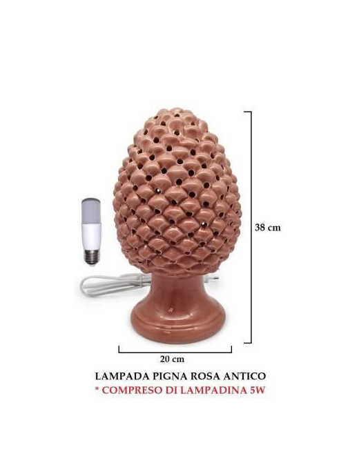 PIGNA ROSA LAMPADA 38 CENTIMETRI
