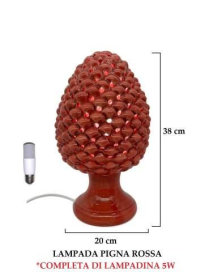 RED PINE CONE LAMP 38 CENTIMETERS