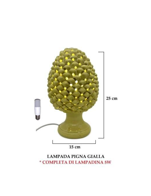 YELLOW PINE CONE LAMP 25 CM