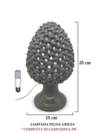 LAMP GRAY PINE CONE 25 CENTIMETERS