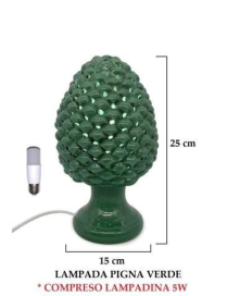 GREEN PINE CONE LAMP 25 CENTIMETERS