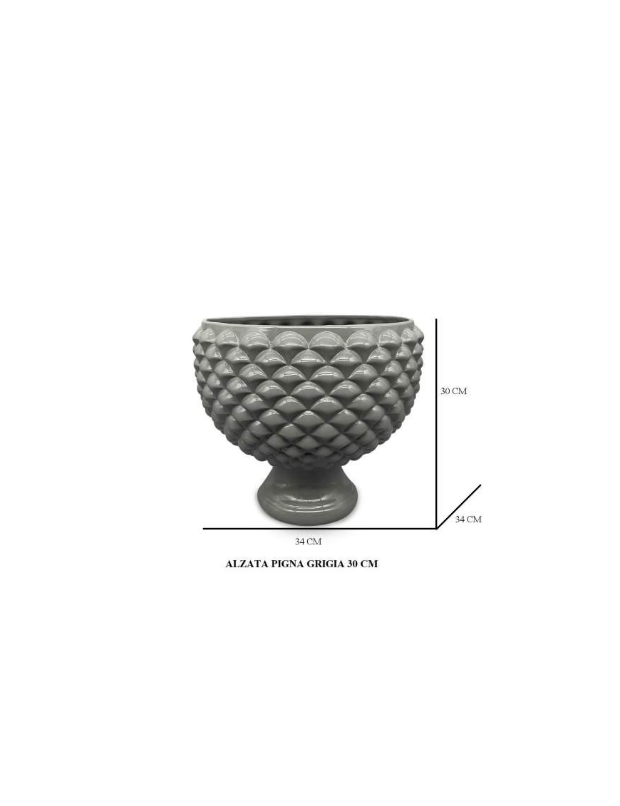 GRAY PINE CONE RISER 30 CENTIMETERS