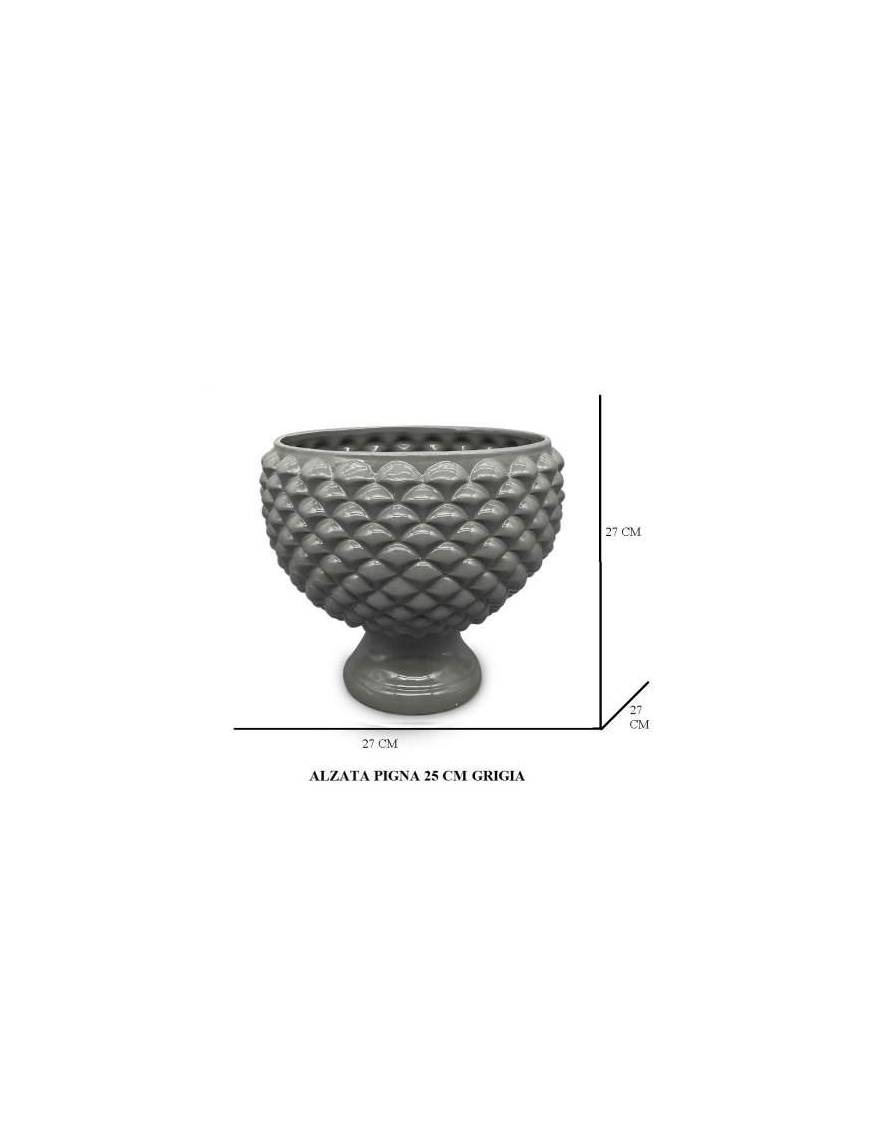 GRAY PINE CONE RISER 27 CENTIMETERS