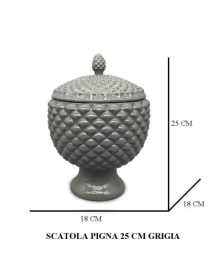 GRAY PINE CONE BOX 25 CENTIMETERS