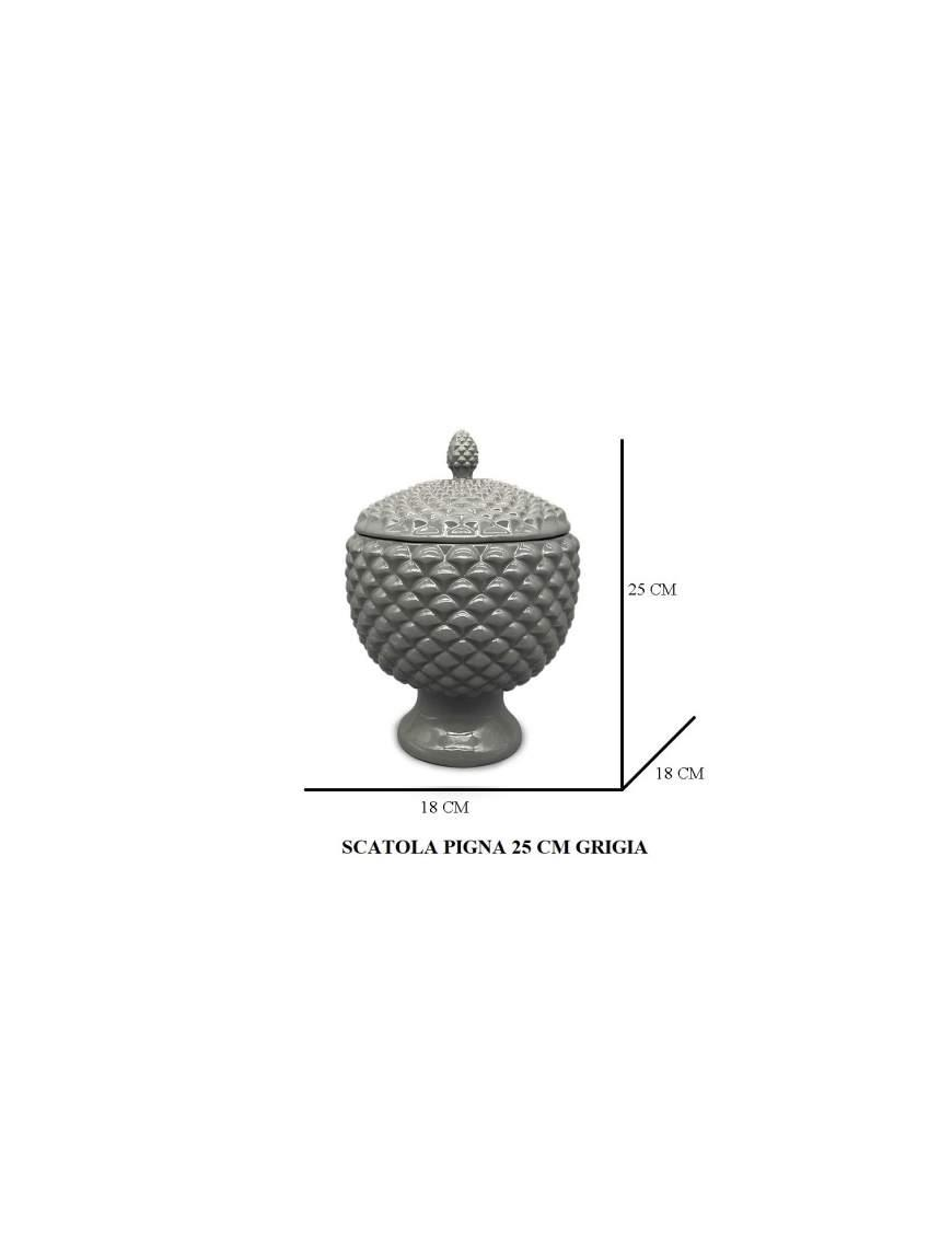 GRAY PINE CONE BOX 25 CENTIMETERS