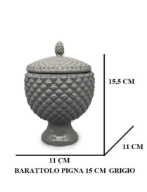 GRAY PINE CONE JAR 15 CENTIMETERS